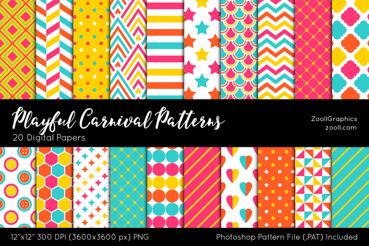 Playful Carnival Digital Papers