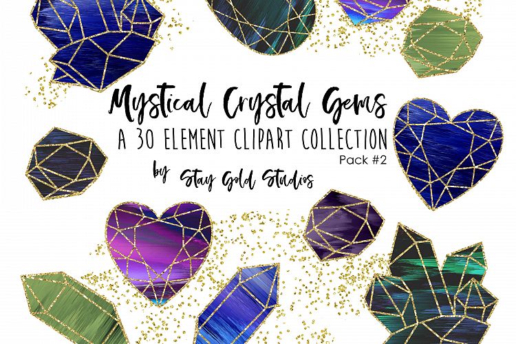 Mystical Crystal Gems Clipart Pack - Set #2