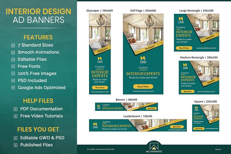 Real Estate | Interior Designer Banner Ad Template - RE001