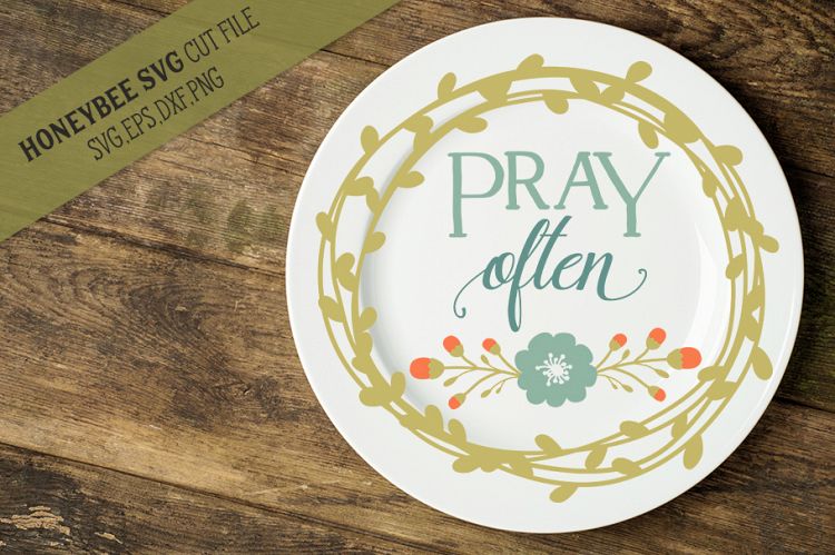 Pray Often Wreath SVG Cut File