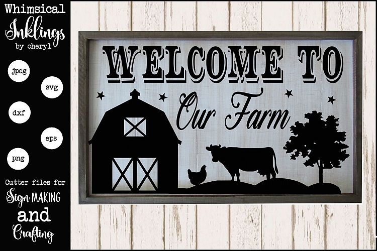 Welcome To Our Farm Scene SVG