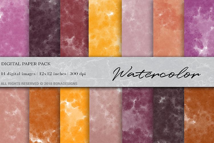 Watercolor Digital Paper, Watercolor Background