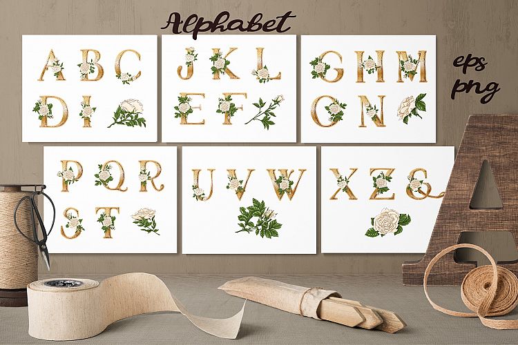 Roses – Vector Alphabets Set