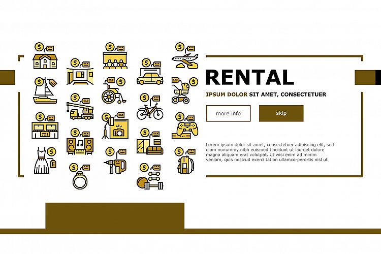 Rental Service Business Landing Web Page Header Banner example image 1