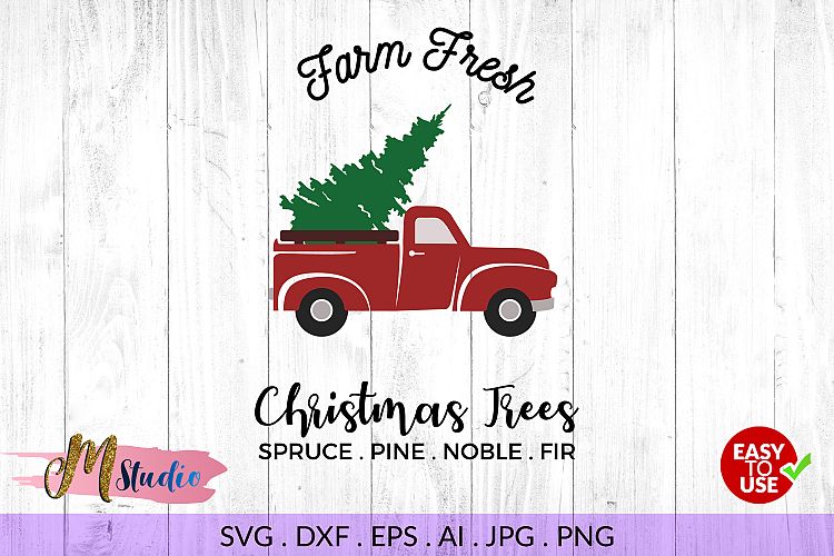 Farm fresh christmas tree svg , for Silhouette or Cricut.