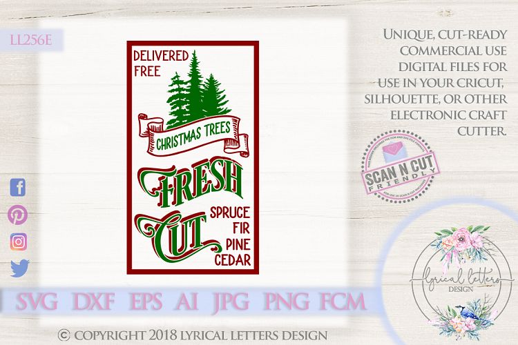 NEW! Farmhouse Christmas Fresh Cut Christmas Trees SVG LL256