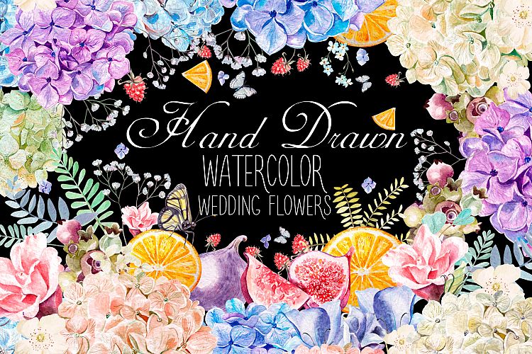 HandDrawn WATERCOLOR Wedding Flowers