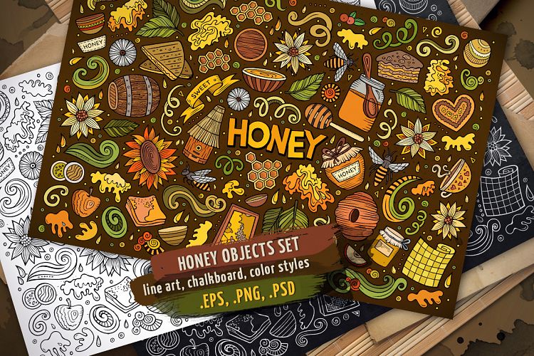 Honey Objects & Symbols Set