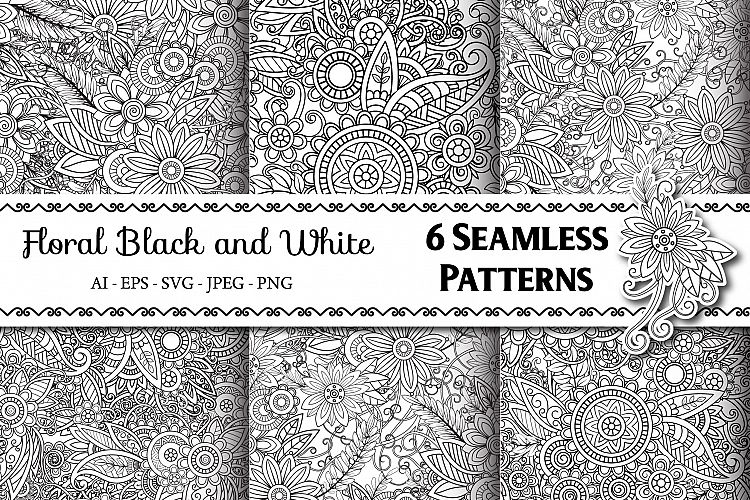 6 Floral Seamless Patterns