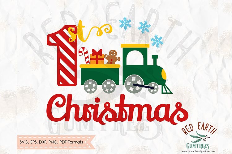 1st Christmas train shirt design SVG,DXF,PNG,EPS,PDF format