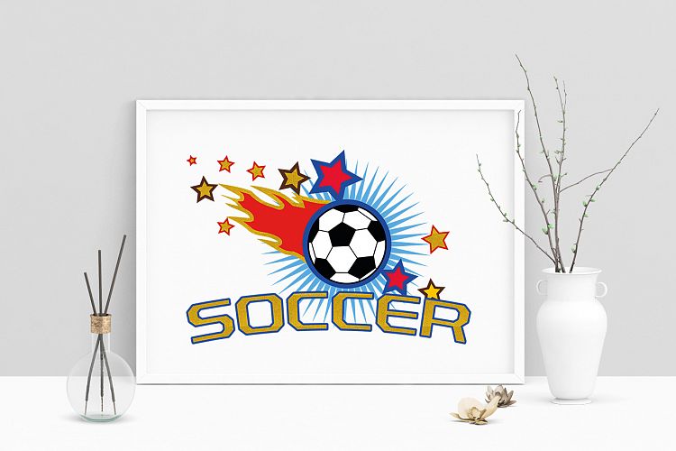 Printable Art Soccer Ball Player Stars, Wall Art, .PDF, Typo