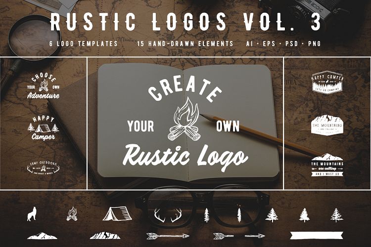 Rustic Logos Volume 3 AI EPS PNG PSD