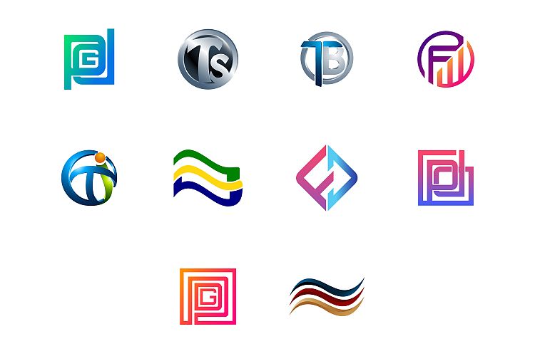 Modern and elegant business logos set