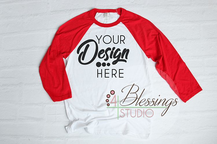 Download Raglan Shirt Mockup Bella Canvas 3200 Baseball TShirt