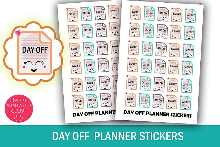 Day Off Planner Stickers- Day Off Reminder Stickers- Kawaii
