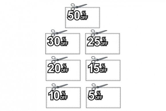 Scissors Cutting Coupon Per Cent Sign example image 1