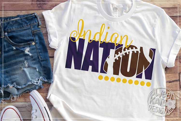 Indian Nation with Knockout Football SVG DXF EPS PNG JPG