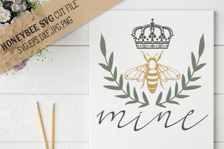 Bee Mine Laurel SVG Cut File