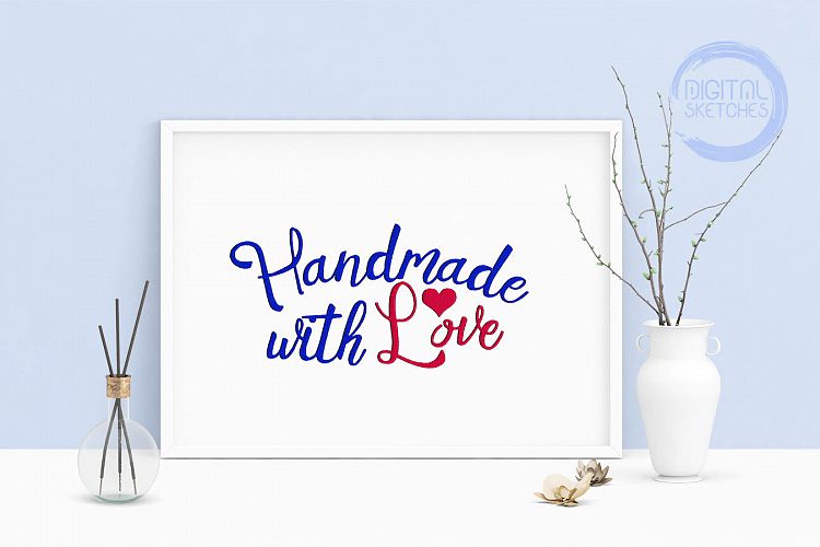 Machine Embroidery Design Saying Handmade With Love DIY Art
