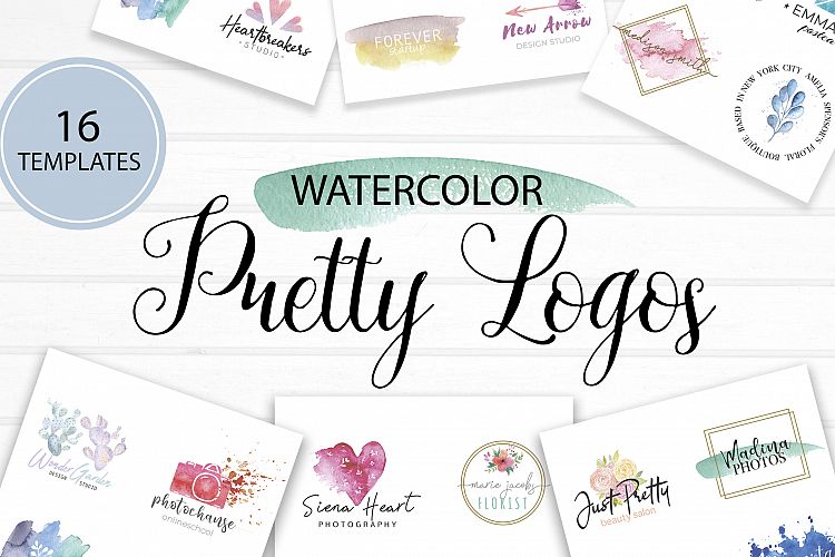 Pretty logo templates. Watercolor Logos