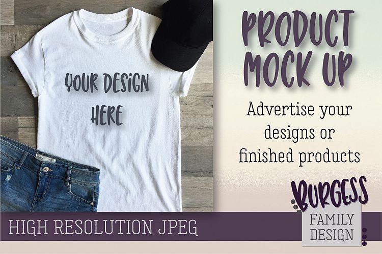 MOCK UP White t-shirt ball cap | High Resolution JPEG
