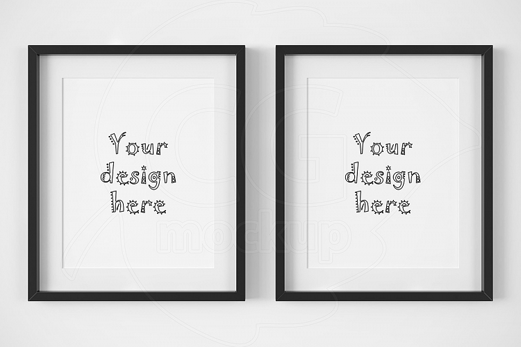 Two thin frames with matt mockup