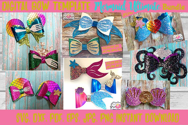 Download Ultimate Mermaid Hair Bow Bundle Template (143043) | SVGs ...