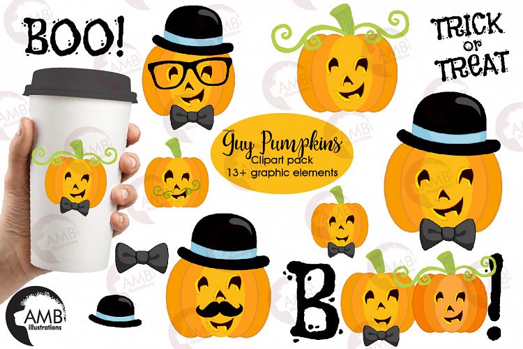 Guy Pumpkins clipart, graphics and illustrations AMB-2466