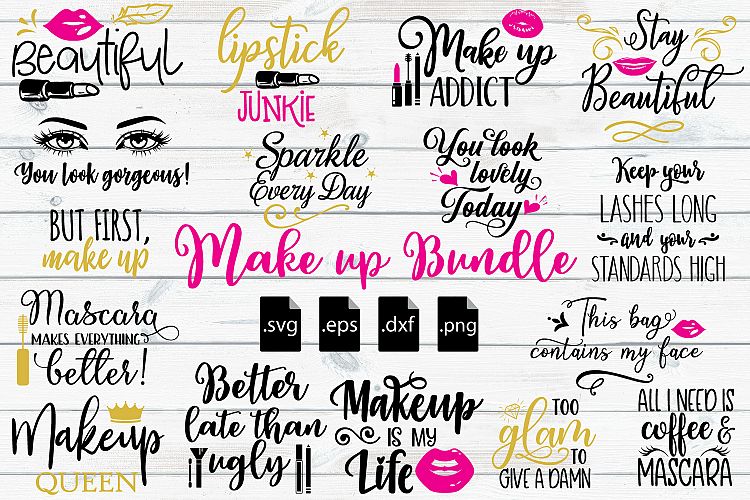 Make up Quotes Bundle SVG, EPS, DXF, PNG