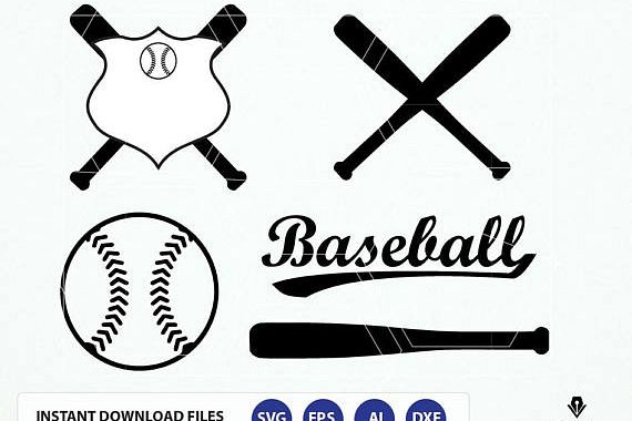 Download Baseball SVG cut file. Baseball bat, Softball, sports svg, dxf, eps files. Baseball vector art ...