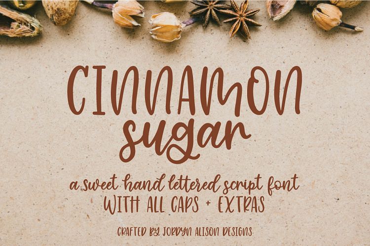 Cinnamon Sugar, Hand Lettered Script Font