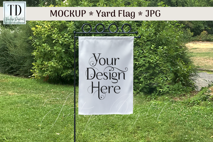 Download Spring Flag JPG Mockup, A White Garden Flag Mock-Up