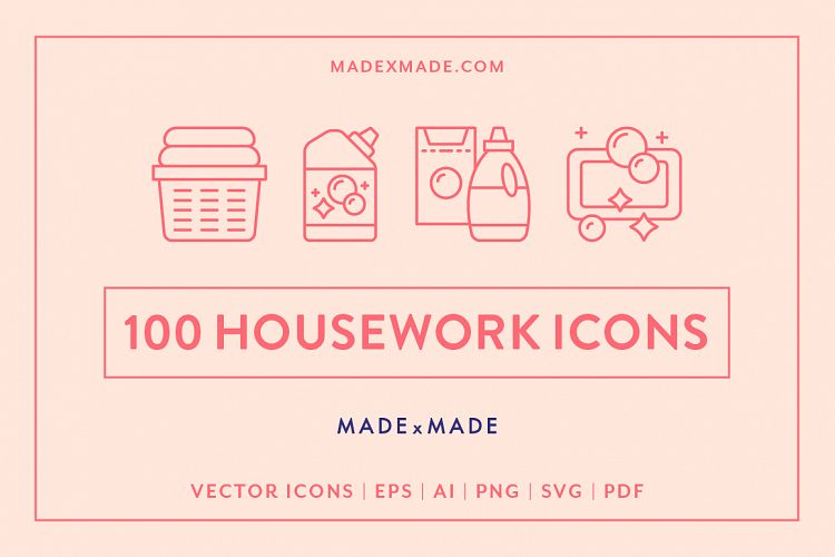 Line Icons – Housework 