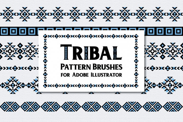 Tribal Pattern Brushes for Adobe Illustrator example image 1