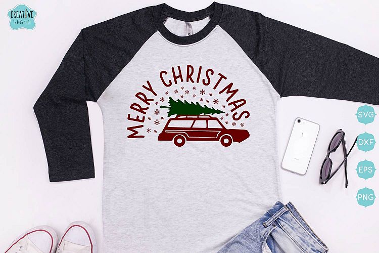 Christmas Car With Tree Svg, Dxf, Png, Eps