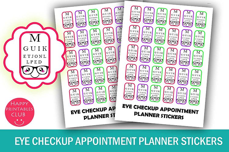 Eye Checkup Planner Stickers- Optician Appointment Stickers