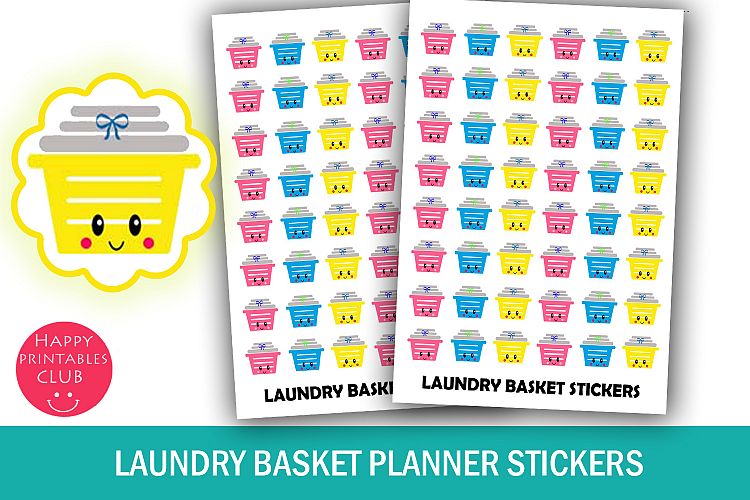 Laundry Basket Planner Stickers-Washing Clothes Stickers