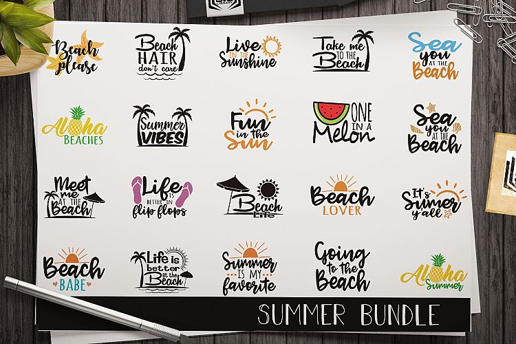 Summer SVG bundle - Cut files - Beach SVG - Cricut cut files