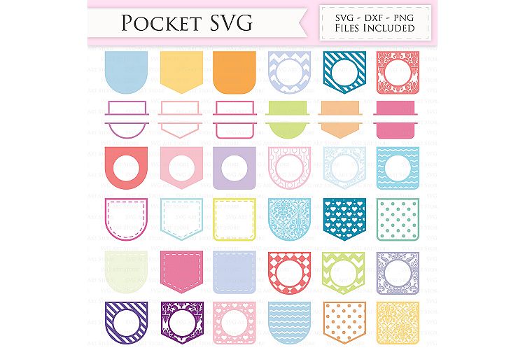 Shirt Pocket SVG Files - Decorative Pocket monogram svg 
