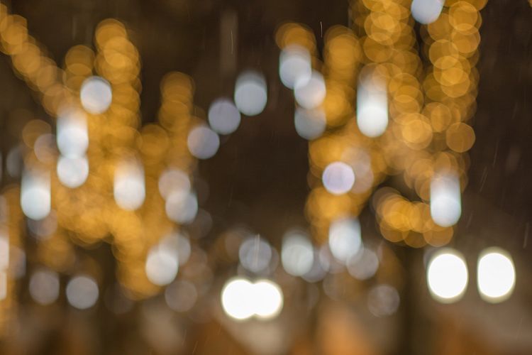 Blurred city during christmas