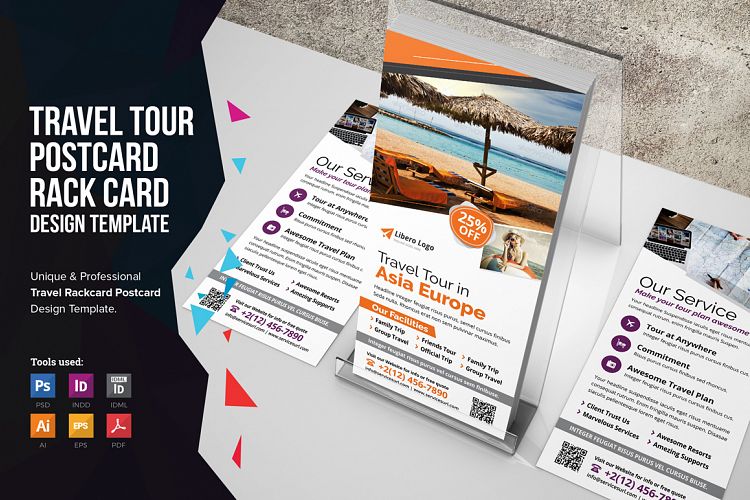 Holiday Travel Postcard & Rack card DL Flyer