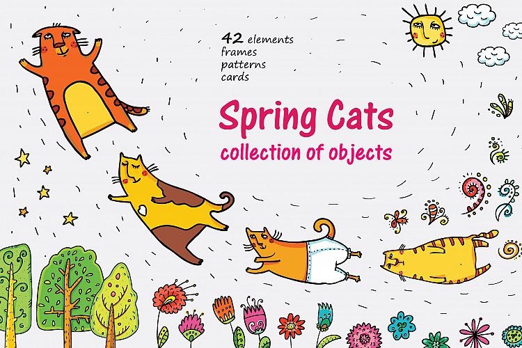 Spring Cats - 42 objects