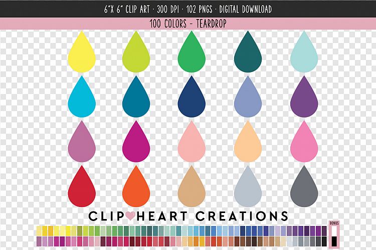 Teardrop Clip Art - 100 Clip Art Graphics