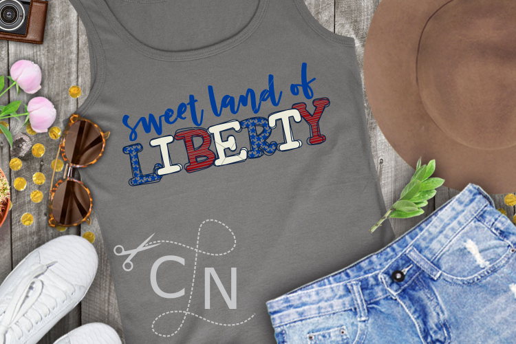 Sweet Land Of Liberty - Patterned Letters example image 1