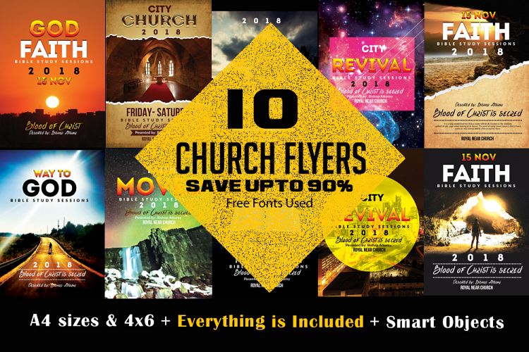 10 Church Flyers Bundles
