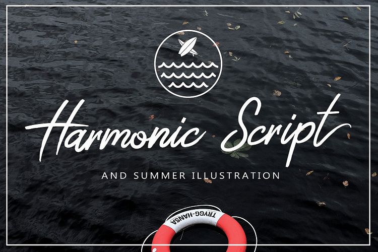 Harmonic Script With Summer Illustration Package Bundle