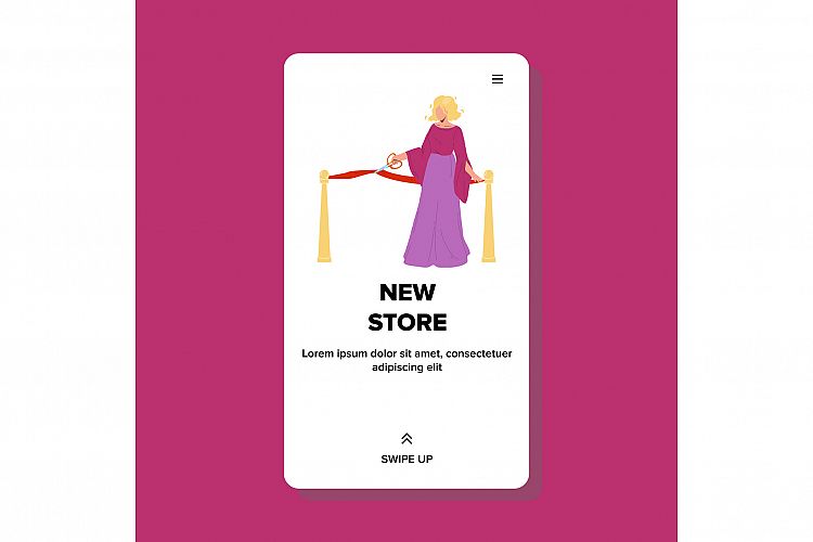 New Store Opening On Official Open Ceremony Vector example image 1