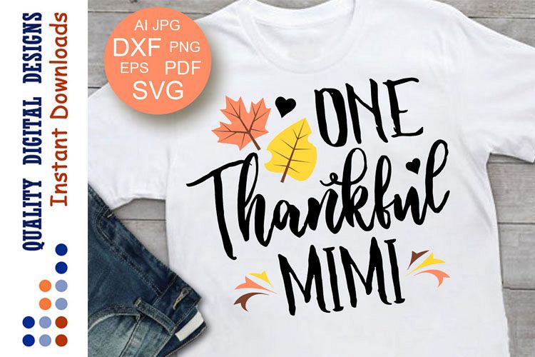 One Thankful Mimi Svg Fall Family shirt svg design Autumn