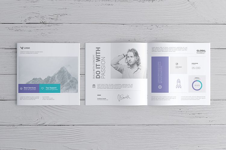 Square Brochure / Catalog Mock-Up