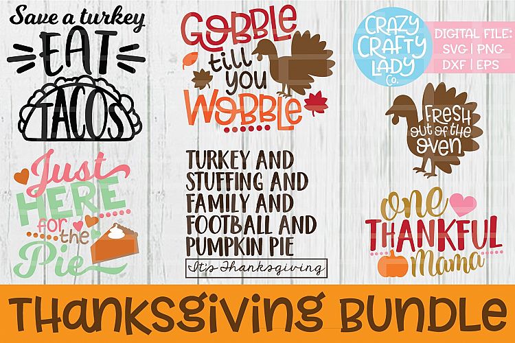 Thanksgiving Bundle SVG DXF EPS PNG Cut Files